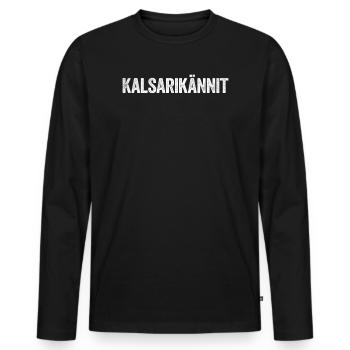 Kalsarikännit Bier Chillen zu Hause in Unterhose - Männer Premium Bio Langarmshirt - Schwarz - Vorne - Nico (187cm)