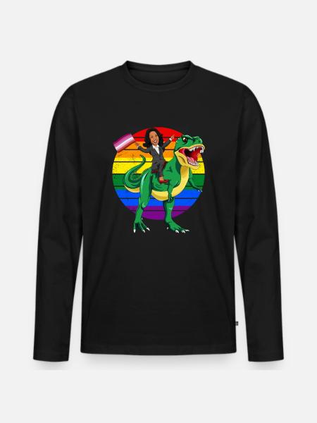 LGBTQ - Lesbian Flag Kamala Harris - Men's Premium Organic Long Sleeve Shirt - black
