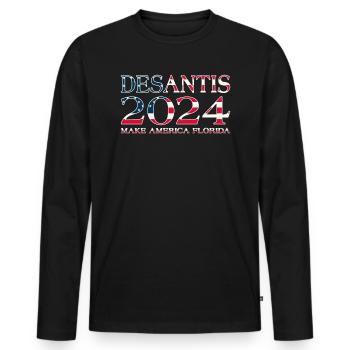 Make America Florida DeSantis 2024 2024 USA - Men's Premium Organic Long Sleeve Shirt - black - Front - Nico (187cm)