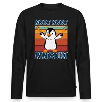 Noot Noot Madafakas Drôle de pingouin avec des klaxons - T-shirt manches longues Premium bio Homme - noir - Devant - Nico (187cm)