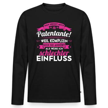 Patentante komplize lustiges Großvater - Männer Premium Bio Langarmshirt - Schwarz - Vorne - Nico (187cm)