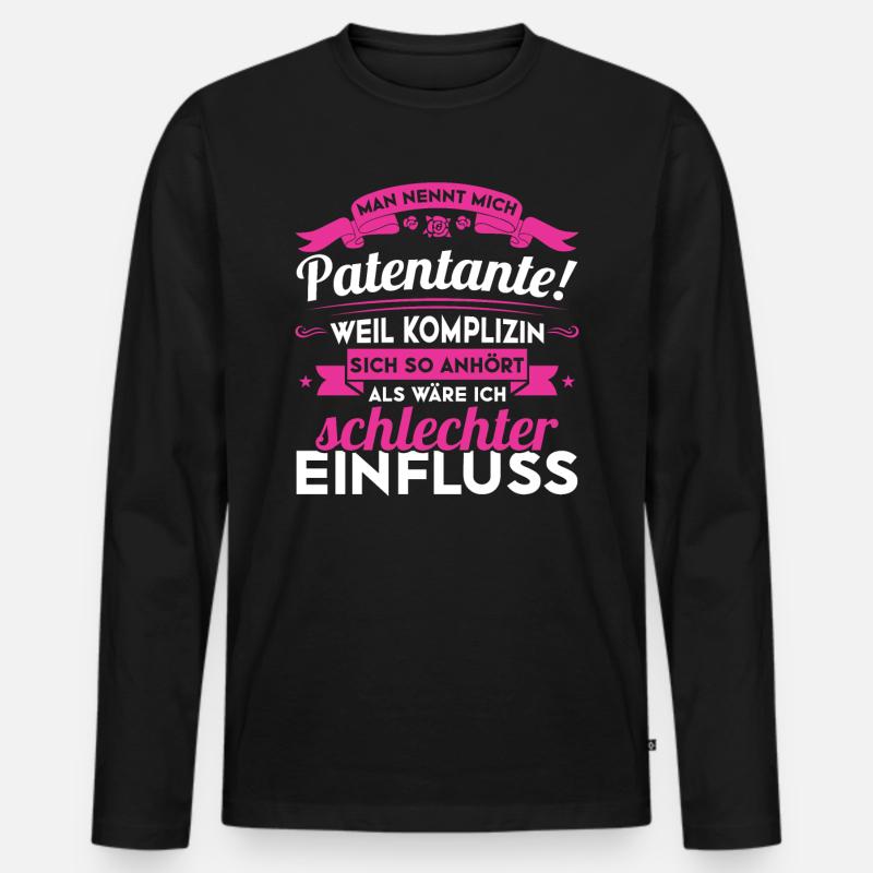Patentante komplize lustiges Großvater - Männer Premium Bio Langarmshirt - Schwarz