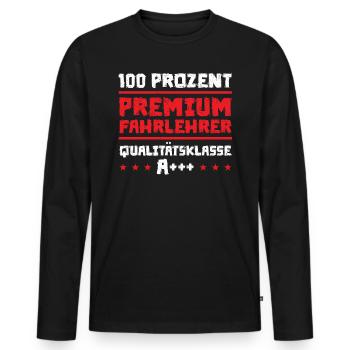 Bester Fahrlehrer Fahrschullehrer lustiges - Männer Premium Bio Langarmshirt - Schwarz - Vorne - Nico (187cm)