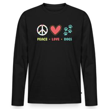Peace Love Dogs Hundeliebhaber Hundehalter Hunde - Männer Premium Bio Langarmshirt - Schwarz - Vorne - Nico (187cm)