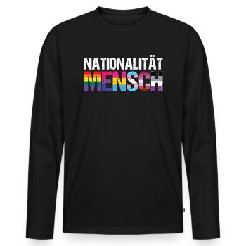 Nationalität Mensch LGBTQ Pride - Männer Premium Bio Langarmshirt - Schwarz - Vorne - Nico (187cm)
