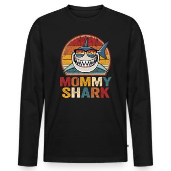 Maman Hai Lunettes de soleil Hai Maman Maman Maman Shark - T-shirt manches longues Premium bio Homme - noir - Devant - Nico (187cm)