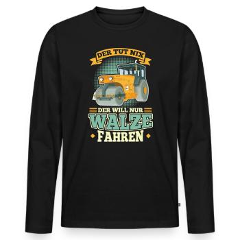 Der tut nix der will nur Walze fahren Walzenfahrer - Männer Premium Bio Langarmshirt - Schwarz - Vorne - Nico (187cm)