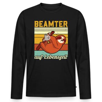 Beamter auf Lebenszeit Geschenkidee Verbeamtung - Männer Premium Bio Langarmshirt - Schwarz - Vorne - Nico (187cm)