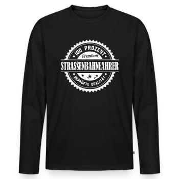 Bester Strassenbahn Fahrer Straßenbahnfahrer - Männer Premium Bio Langarmshirt - Schwarz - Vorne - Nico (187cm)