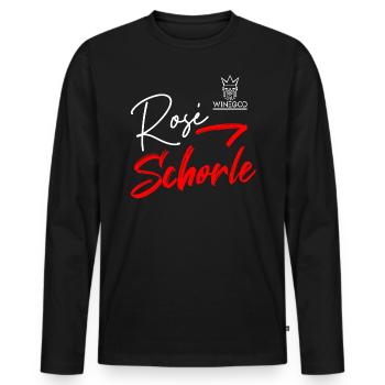 Winegod funny saying Rosé Schorle - Men's Premium Organic Long Sleeve Shirt - black - Front - Nico (187cm)