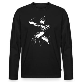 Archer abstract - Men's Premium Organic Long Sleeve Shirt - black - Front - Nico (187cm)