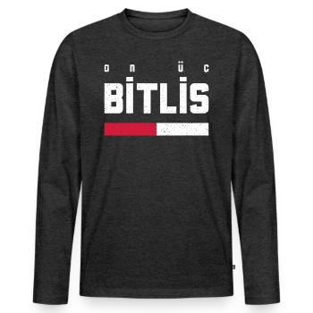 Bitlis 13 Turkey Turkiye TR Gift Holiday - Men's Premium Organic Long Sleeve Shirt - heather anthracite - Front - Nico (187cm)