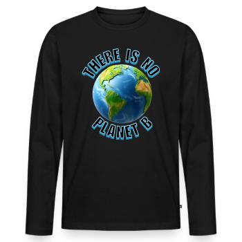 No Planet B - Men's Premium Organic Long Sleeve Shirt - black - Front - Nico (187cm)