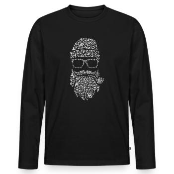 Oiseaux barbe - T-shirt manches longues Premium bio Homme - noir - Devant - Nico (187cm)