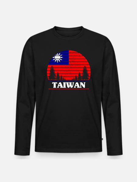 Taiwan - Men's Premium Organic Long Sleeve Shirt - black