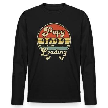 Papy 2022 Chargement - T-shirt manches longues Premium bio Homme - noir - Devant - Nico (187cm)
