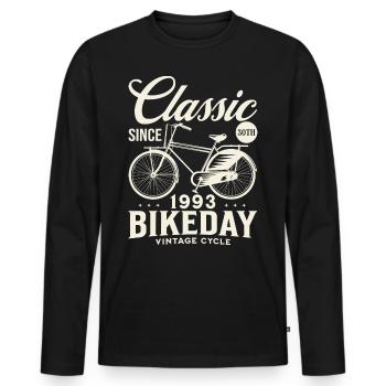 Fan De Vélo 1993 30 Ans Anniversaire Cycliste - T-shirt manches longues Premium bio Homme - noir - Devant - Nico (187cm)