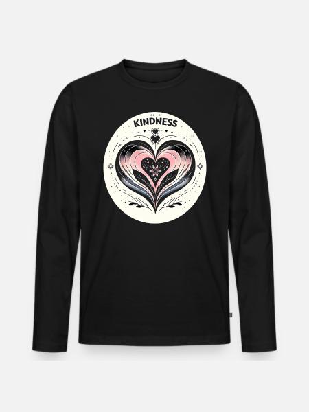 Heart of Kindness Art - Men's Premium Organic Long Sleeve Shirt - black