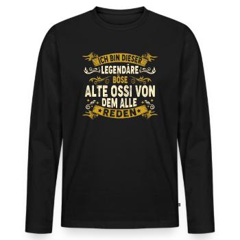 Ossi Dire Drôle Légende NVA - T-shirt manches longues Premium bio Homme - noir - Devant - Nico (187cm)