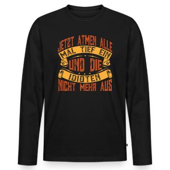 Allemagne de l’Est drôle de dicton - T-shirt manches longues Premium bio Homme - noir - Devant - Nico (187cm)