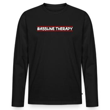 THÉRAPIE TECHNO HARDCORE BASSLINE - HARDTEKK - T-shirt manches longues Premium bio Homme - noir - Devant - Nico (187cm)
