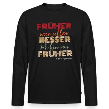 Allemagne de l’Est Ossi Dicton - East Funny - T-shirt manches longues Premium bio Homme - noir - Devant - Nico (187cm)