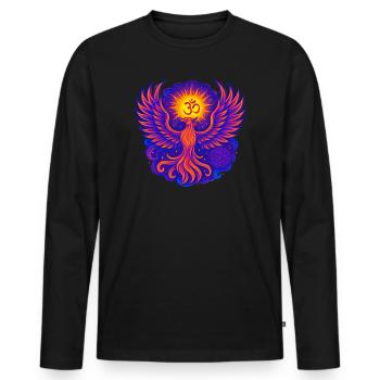 Goa Phoenix - Psytrance et Goa Party - T-shirt manches longues Premium bio Homme - noir - Devant - Nico (187cm)