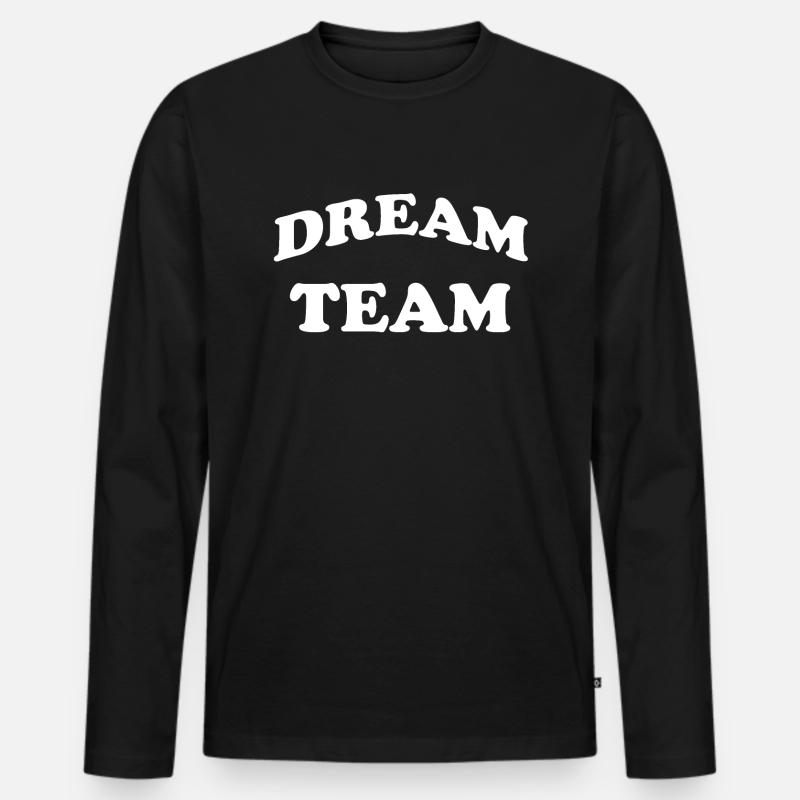 Dream Team - Männer Premium Bio Langarmshirt - Schwarz