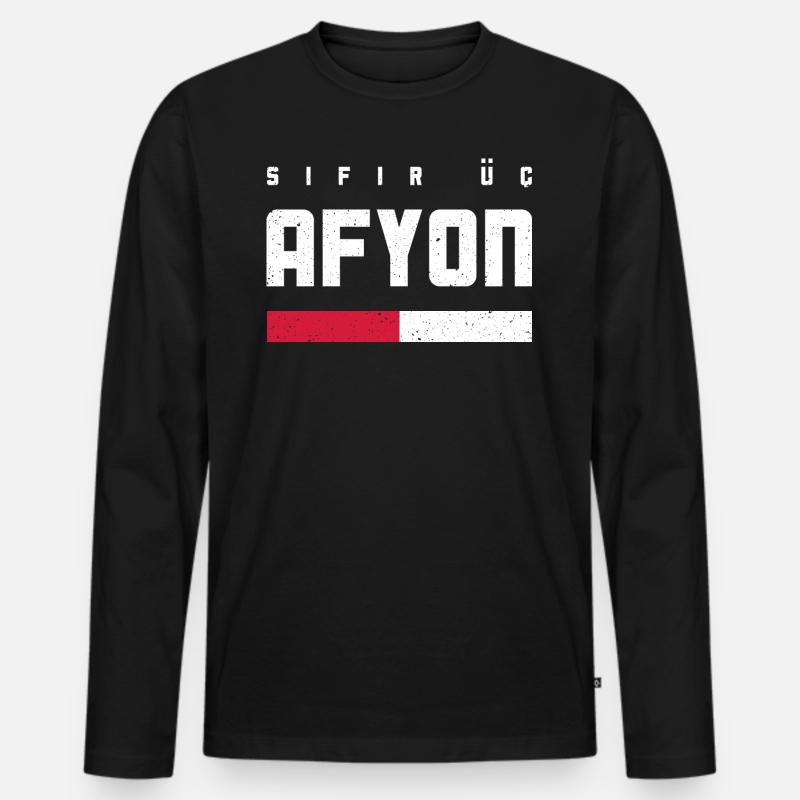 Afyon 03 - Männer Premium Bio Langarmshirt - Schwarz