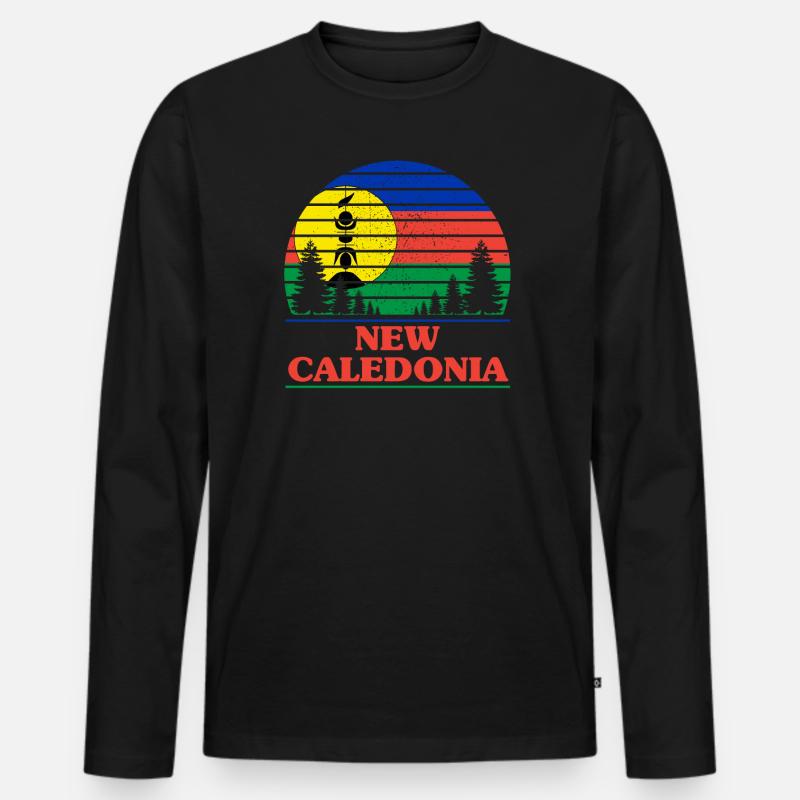 Neukaledonien - Männer Premium Bio Langarmshirt - Schwarz