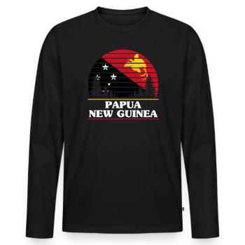Papua-Neuguinea - Männer Premium Bio Langarmshirt - Schwarz - Vorne - Nico (187cm)