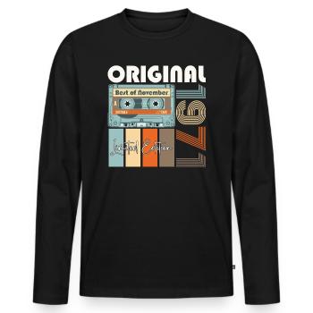 Novembre né en 1971 51e cadeau d'anniversaire - T-shirt manches longues Premium bio Homme - noir - Devant - Nico (187cm)
