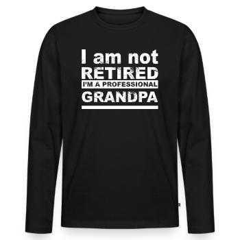 GRANDPA CHEMISE - T-shirt manches longues Premium bio Homme - noir - Devant - Nico (187cm)