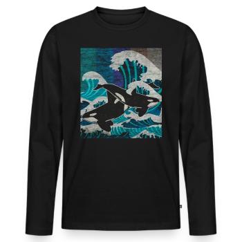 Orca Tier Schwertwal Wal Zoo Geschenk - Männer Premium Bio Langarmshirt - Schwarz - Vorne - Nico (187cm)
