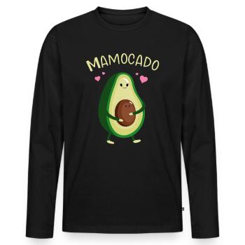 Avocat Maman Mamocado - T-shirt manches longues Premium bio Homme - noir - Devant - Nico (187cm)