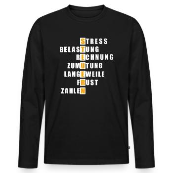 Steuern im Kreuzwort - Männer Premium Bio Langarmshirt - Schwarz - Vorne - Nico (187cm)