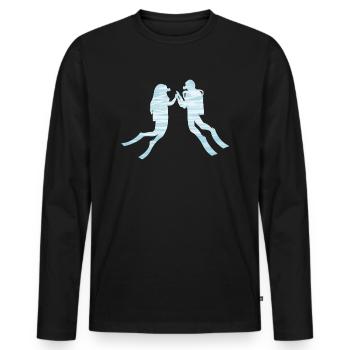 Scuba diving couple gift - Men's Premium Organic Long Sleeve Shirt - black - Front - Nico (187cm)