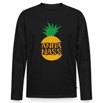 Anna wet pineapple tropical fruit gift - Men's Premium Organic Long Sleeve Shirt - black - Front - Nico (187cm)