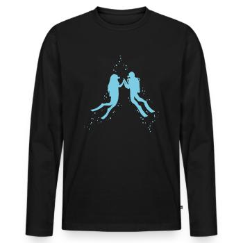Scuba diving couple - Men's Premium Organic Long Sleeve Shirt - black - Front - Nico (187cm)