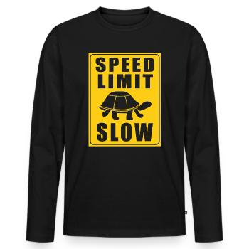 Turtle speed limit cars - Men's Premium Organic Long Sleeve Shirt - black - Front - Nico (187cm)
