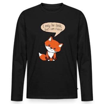 Petit renard petit mais sauvage - T-shirt manches longues Premium bio Homme - noir - Devant - Nico (187cm)