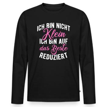 Ich bin nicht klein - Männer Premium Bio Langarmshirt - Schwarz - Vorne - Nico (187cm)
