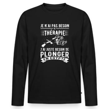Je n'ai pas besoin de thérapie, je dois juste plonger - T-shirt manches longues Premium bio Homme - noir - Devant - Nico (187cm)