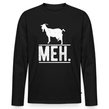 Goat says Meh Mäh - Men's Premium Organic Long Sleeve Shirt - black - Front - Nico (187cm)