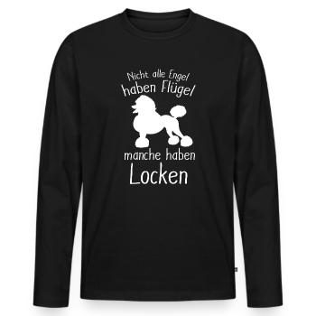 Pudel Spruch Nicht alle Engel - Männer Premium Bio Langarmshirt - Schwarz - Vorne - Nico (187cm)
