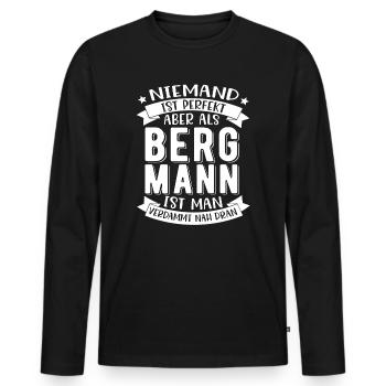 Bergarbeiter Spruch Bergbau - Männer Premium Bio Langarmshirt - Schwarz - Vorne - Nico (187cm)