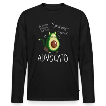 Avocat avocat avocat - T-shirt manches longues Premium bio Homme - noir - Devant - Nico (187cm)