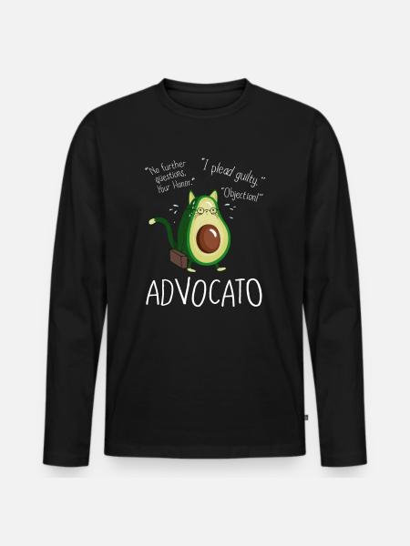 Advocato Lawyer Avocado - Ekologiczna męska koszulka z długim rękawem Premium - czarny