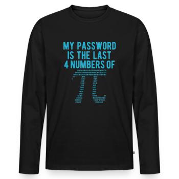 My password is the last 4 numbers of Pi - T-shirt manches longues Premium bio Homme - noir - Devant - Nico (187cm)
