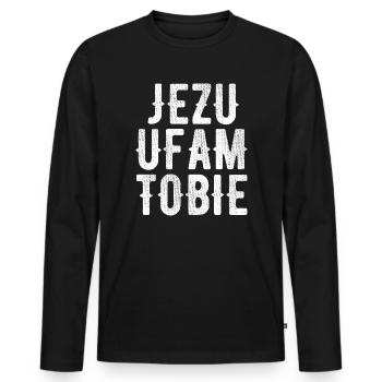 Jezu ufam Tobie - Men's Premium Organic Long Sleeve Shirt - black - Front - Nico (187cm)